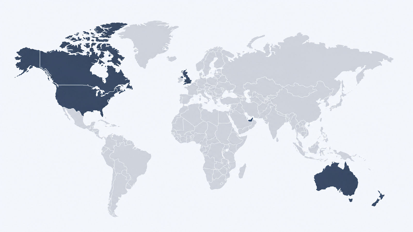 Original world map showing the regions served by ITStaffAugmentation